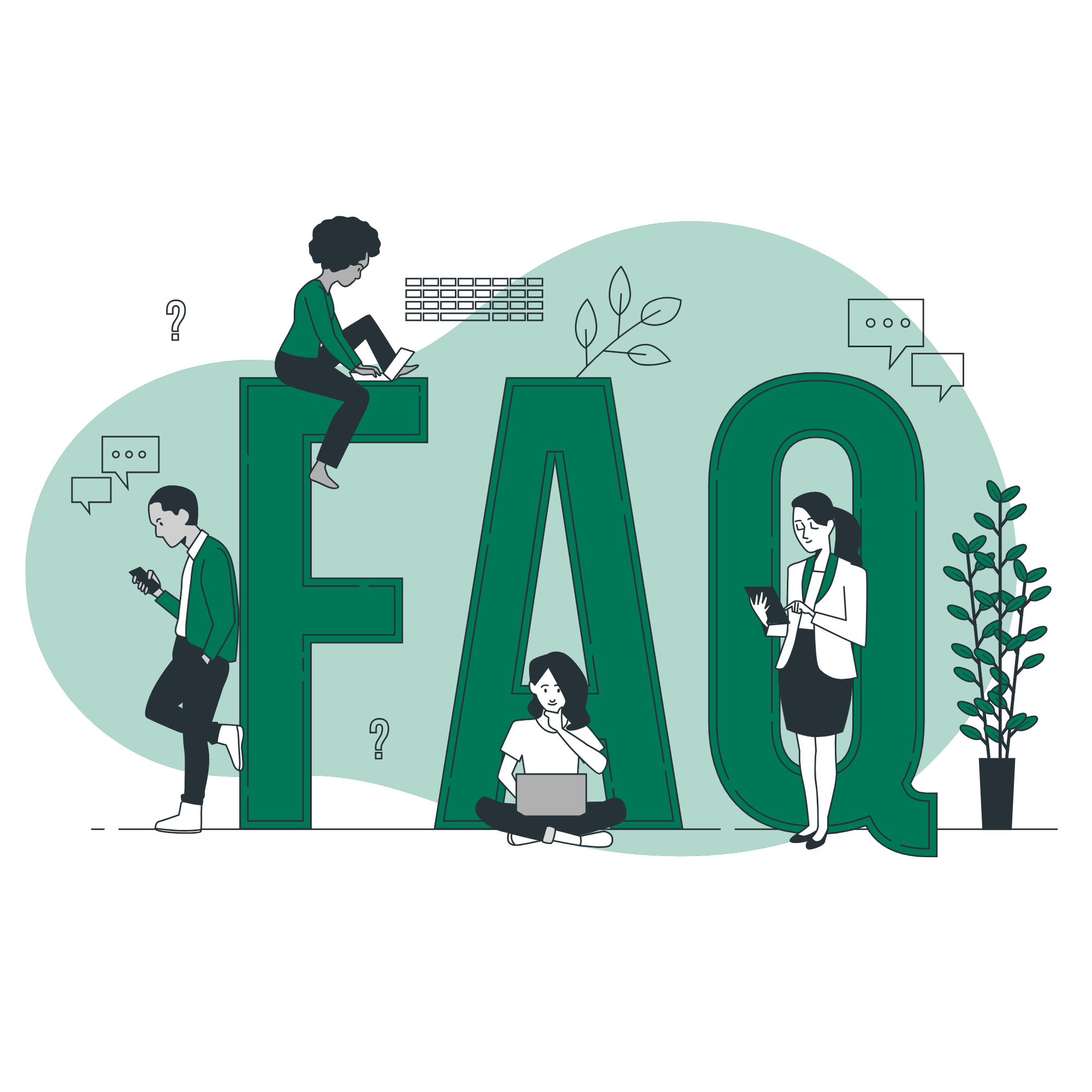 a group of people sitting on a large letter
